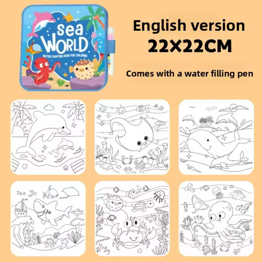 Reusable Magic Water Coloring Book for Kids