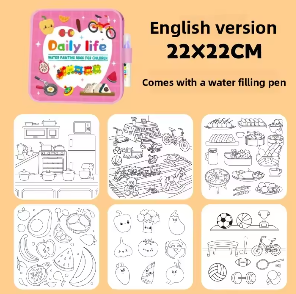 Reusable Magic Water Coloring Book for Kids