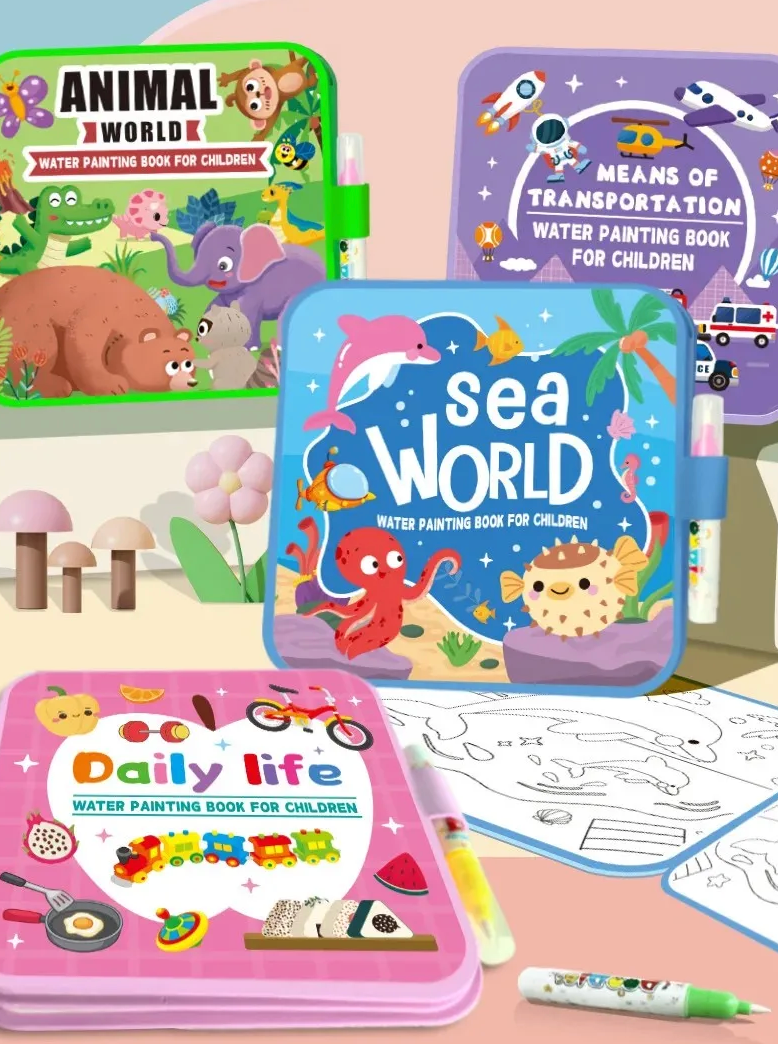Reusable Magic Water Coloring Book for Kids