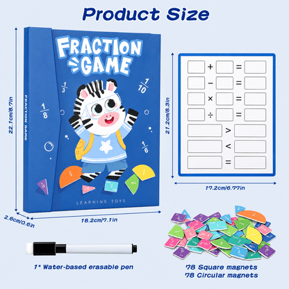 Project Montessori Magnetic Fraction Tiles and Circles 156-Piece Math Set